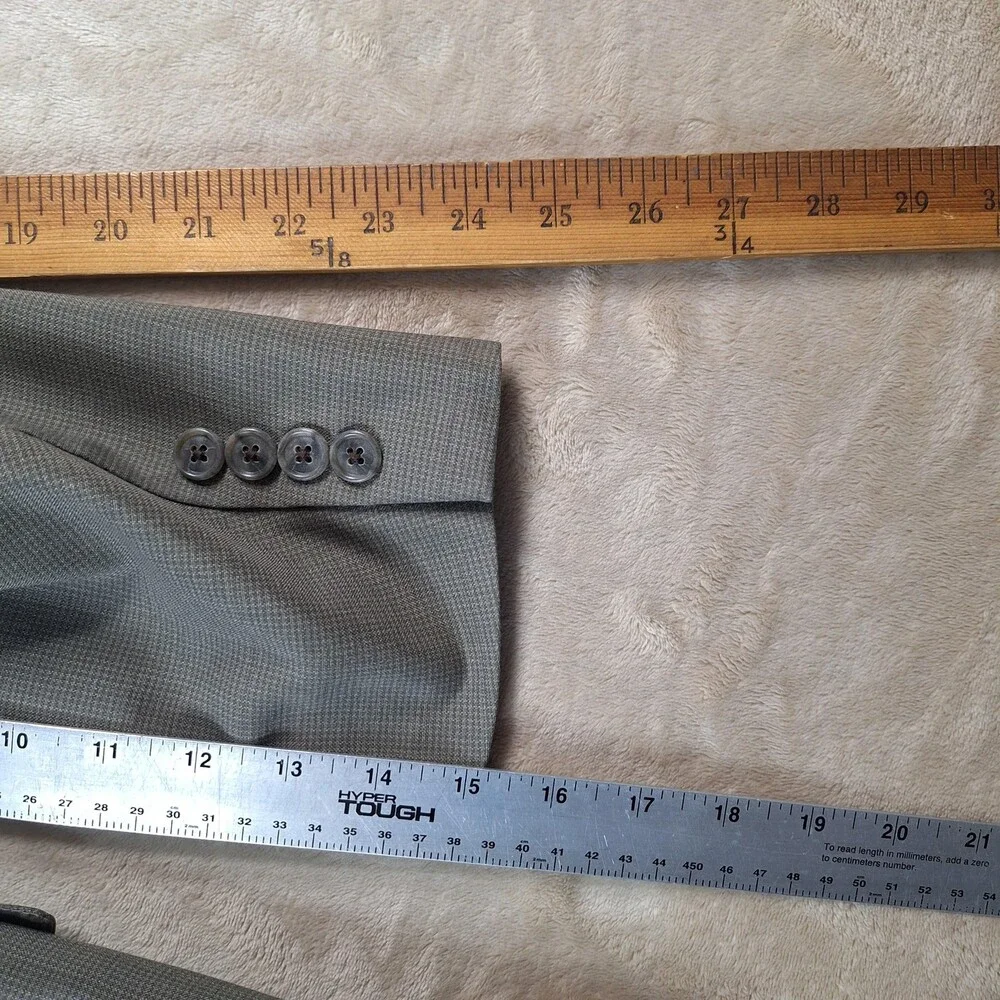 SHACK'S Suit Mens 40R Gray Check Single Vent 2 Btn 2 Piece 34x30 Formal USA